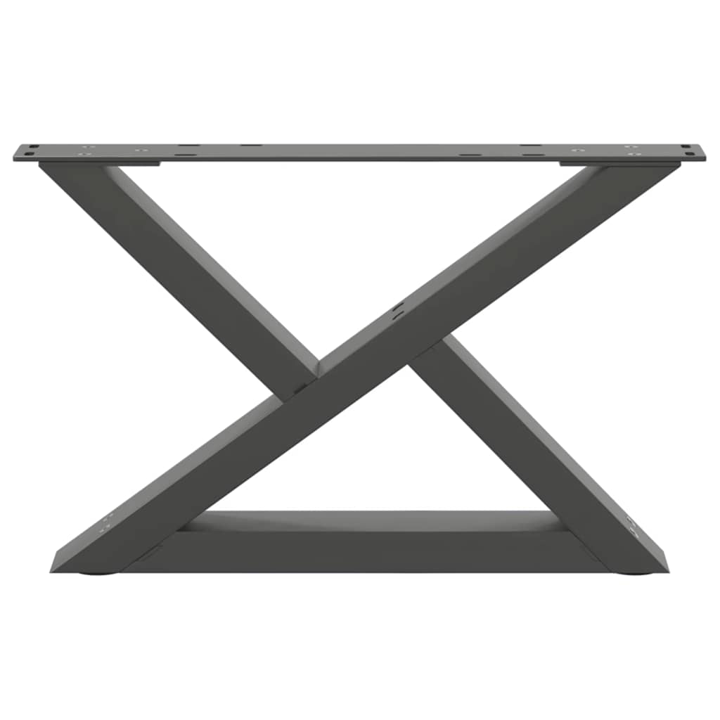 2 db antracitszürke acél dohányzóasztal láb 50 x (30-31,3) cm