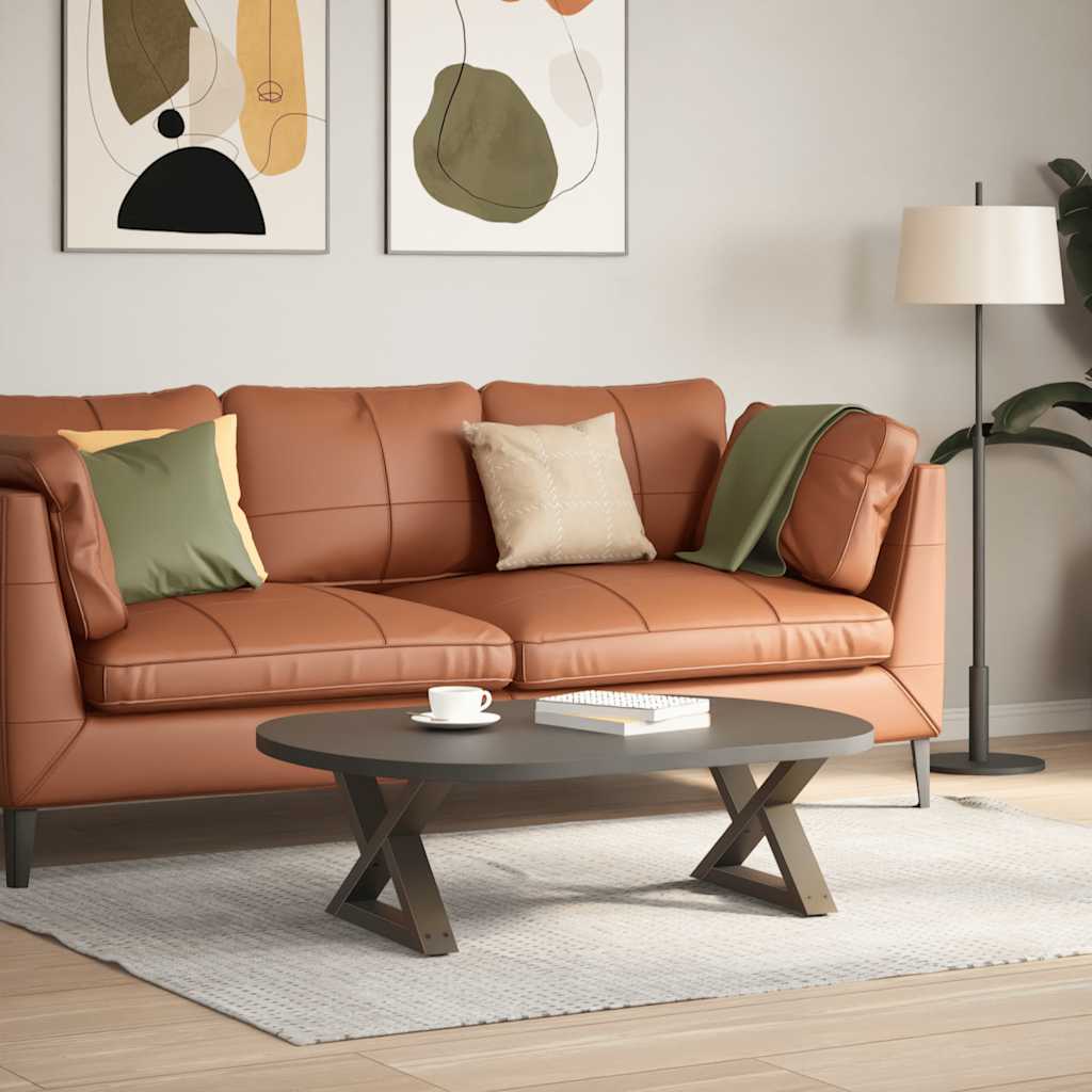 2 db natúr acél dohányzóasztal láb 50 x (30-31,3) cm acél