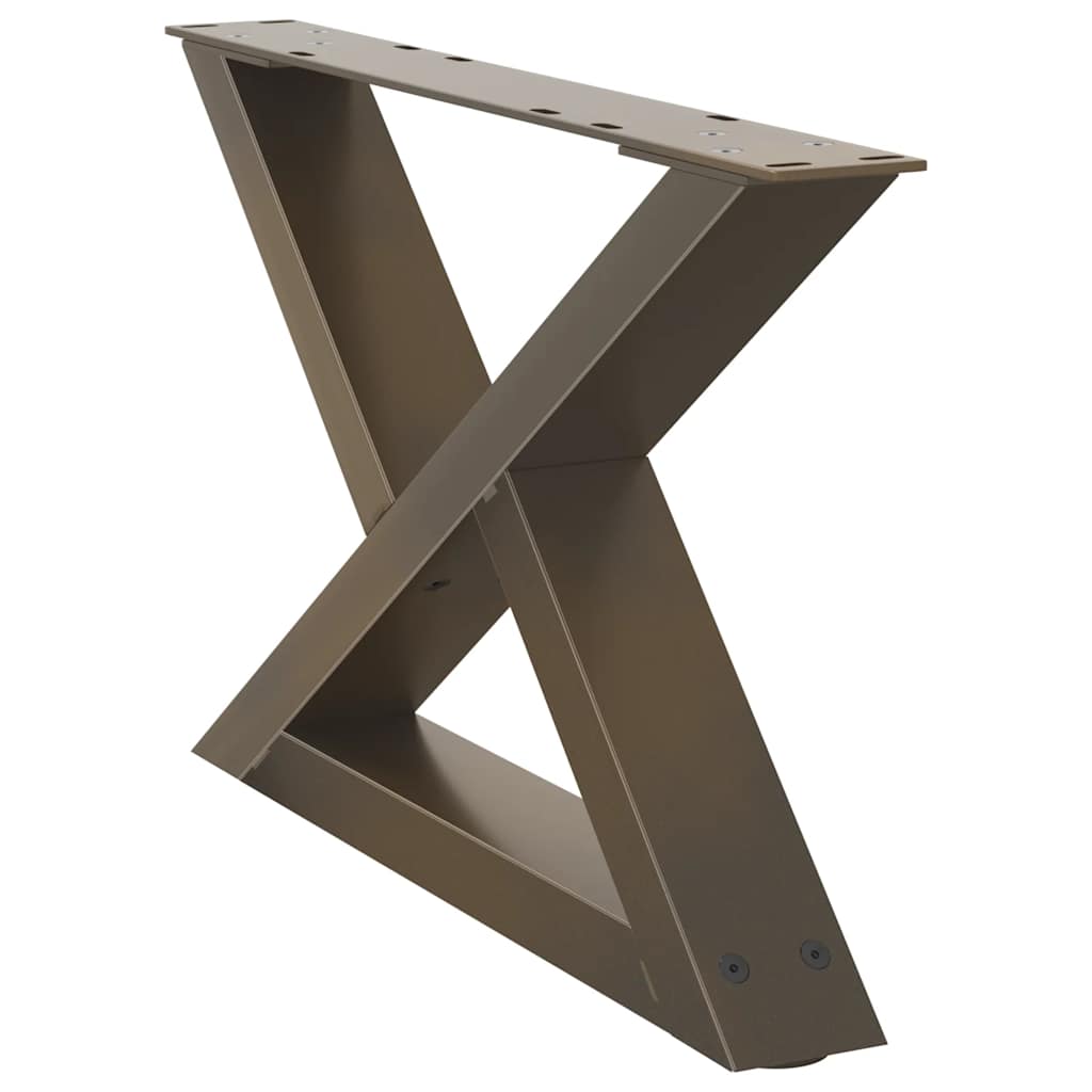 2 db natúr acél dohányzóasztal láb 50 x (30-31,3) cm acél