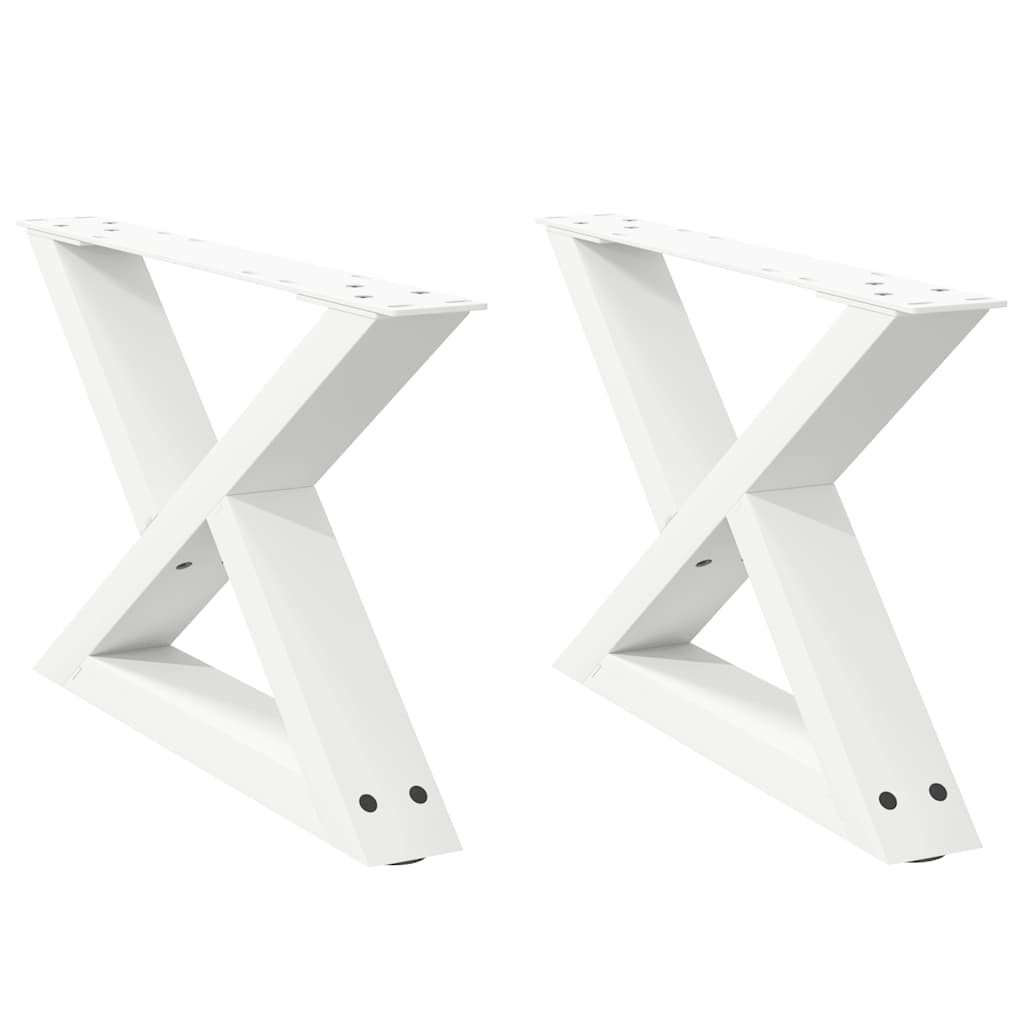 2 db fehér dohányzóasztal láb 60 x (30-31,3) cm acél dohányzóasztal láb