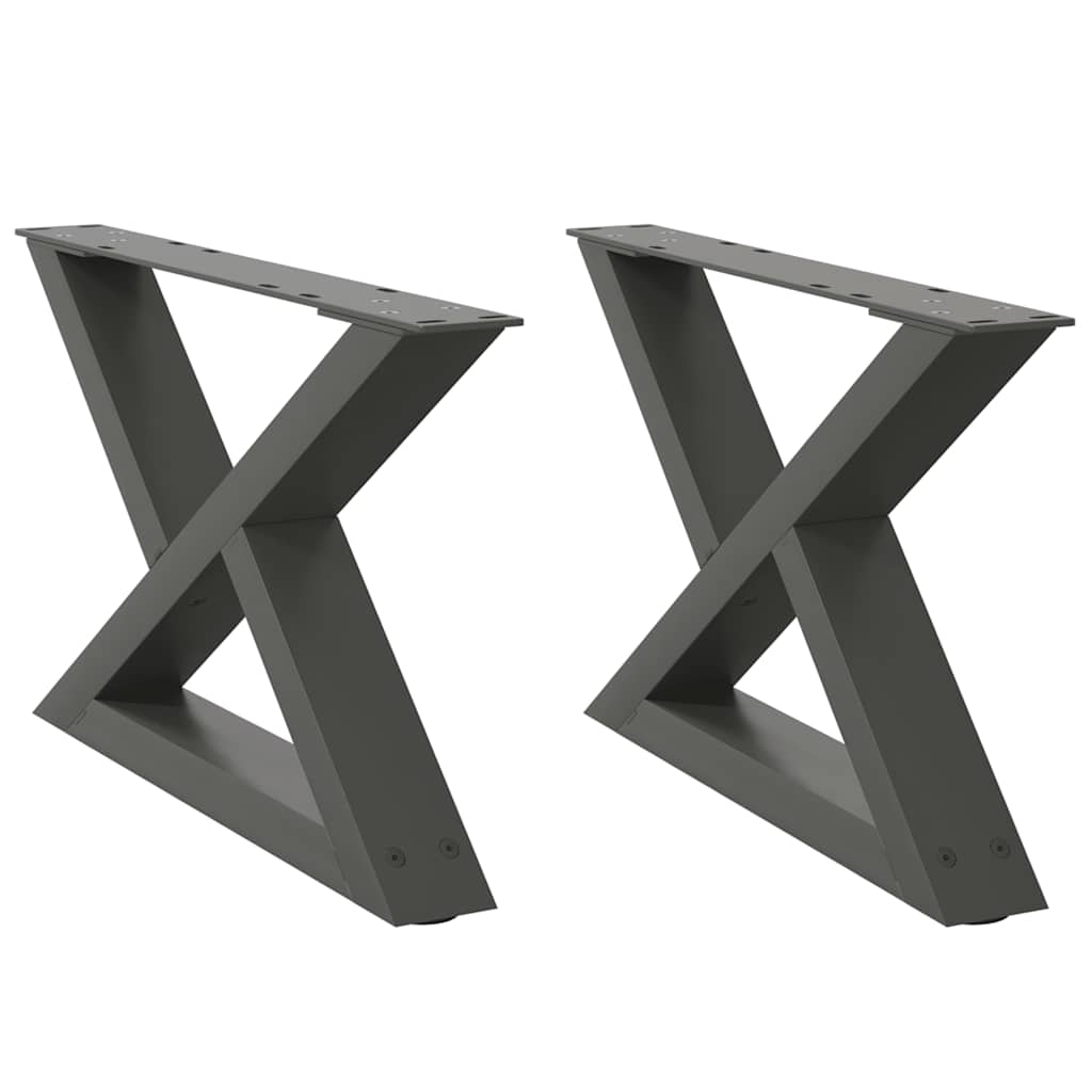 2 db antracitszürke acél dohányzóasztal láb 60 x (30-31,3) cm