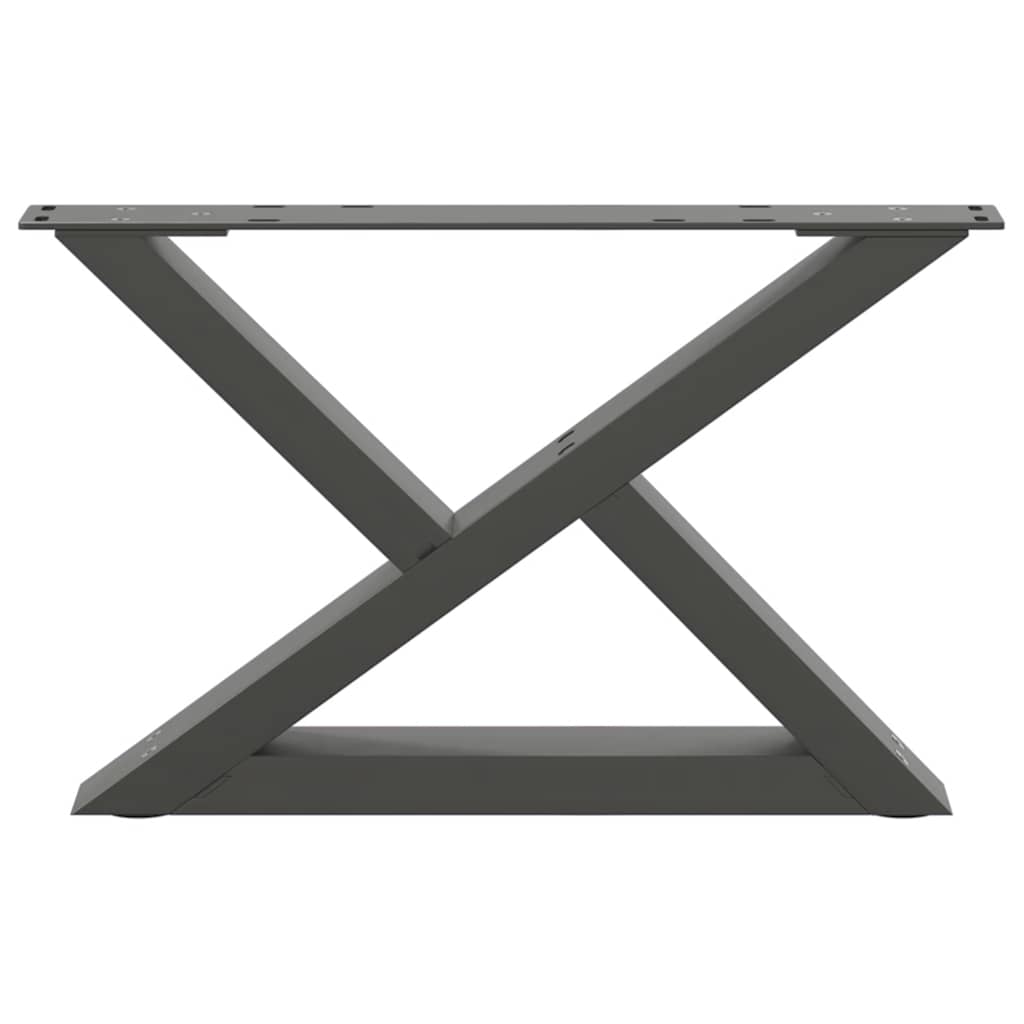 2 db antracitszürke acél dohányzóasztal láb 60 x (30-31,3) cm
