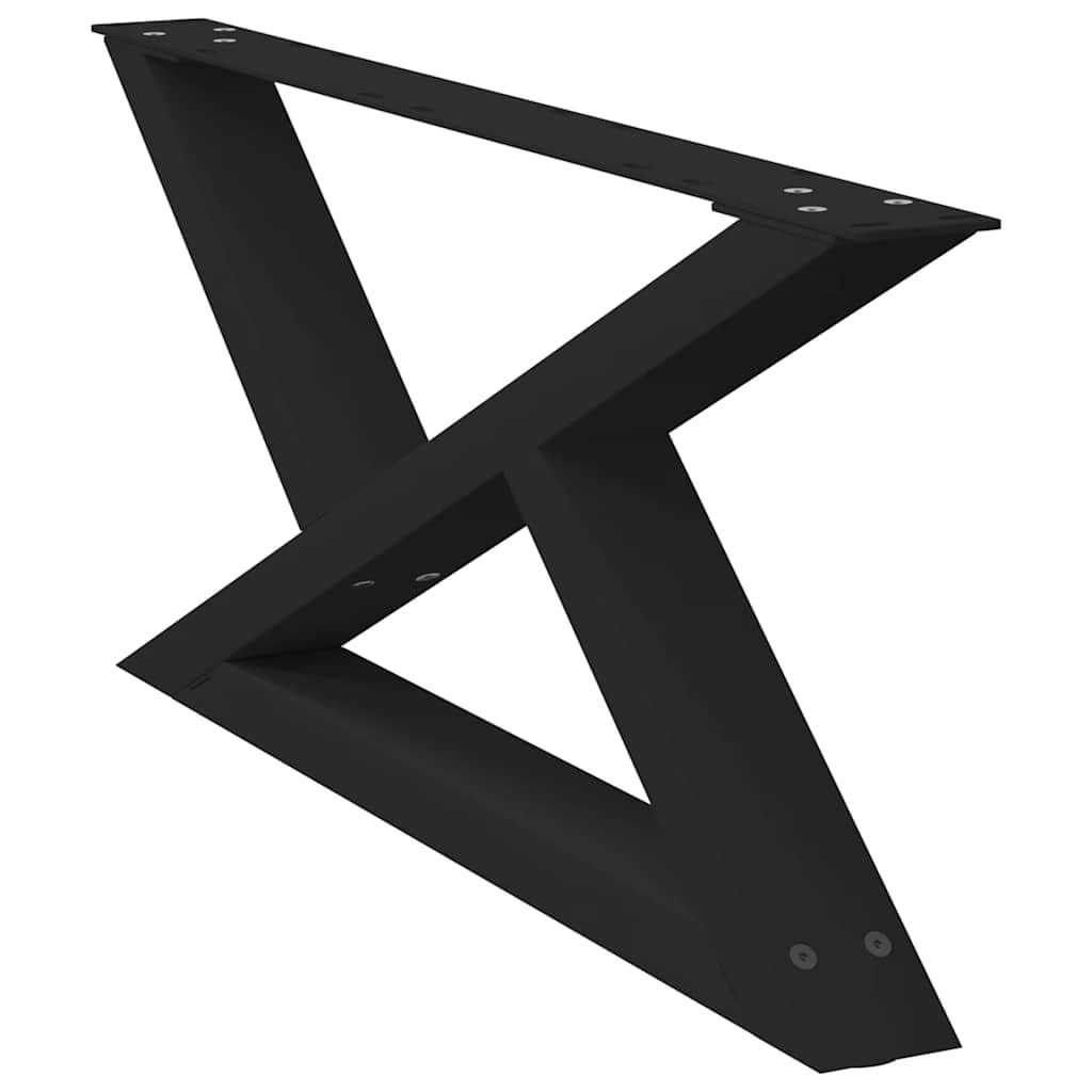 2 db fekete acél dohányzóasztal láb 70 x (30-31,3) cm