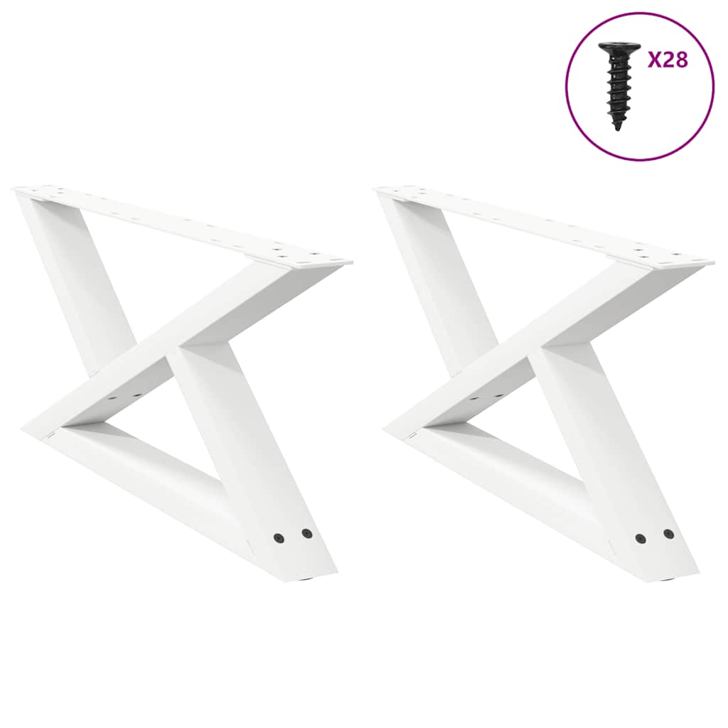 2 db fehér dohányzóasztal láb 70 x (30-31,3) cm acél dohányzóasztal láb