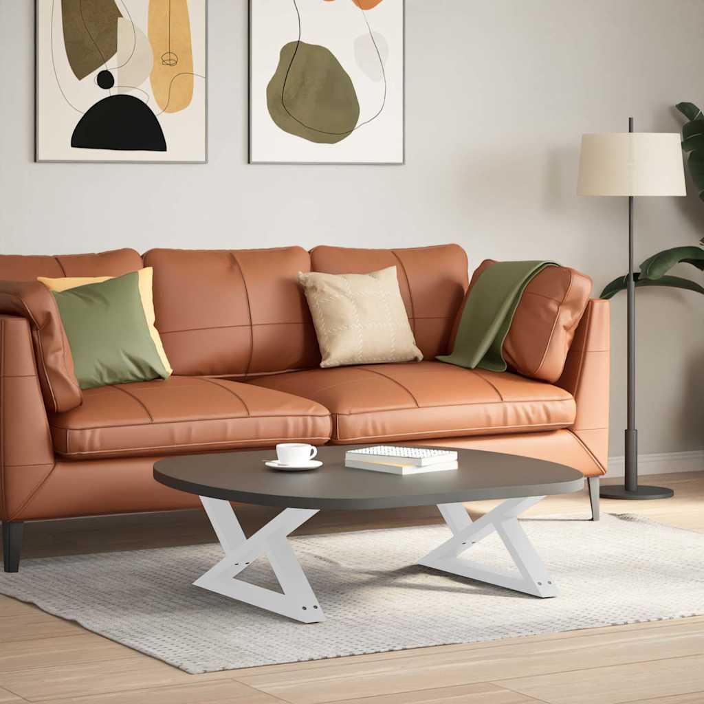 2 db fehér dohányzóasztal láb 70 x (30-31,3) cm acél dohányzóasztal láb