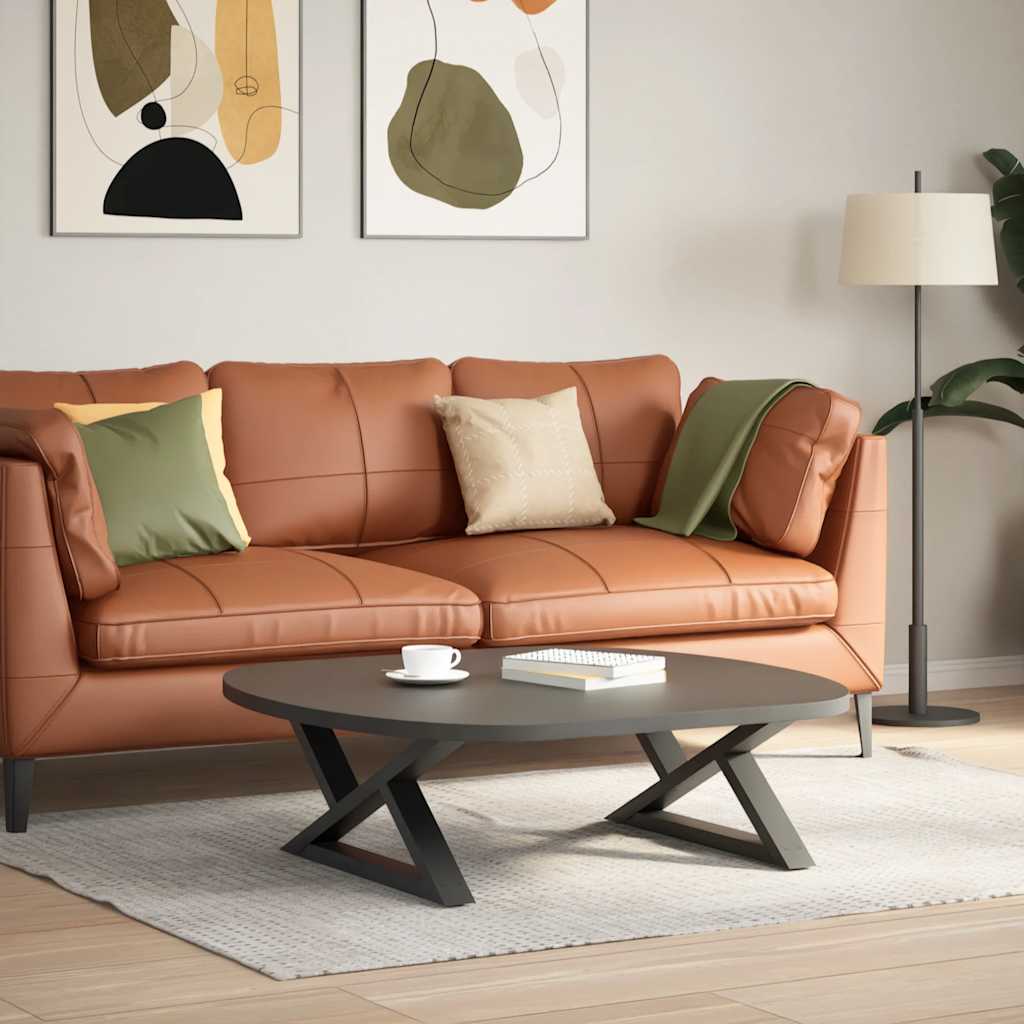 2 db antracitszürke acél dohányzóasztal láb 70 x (30-31,3) cm