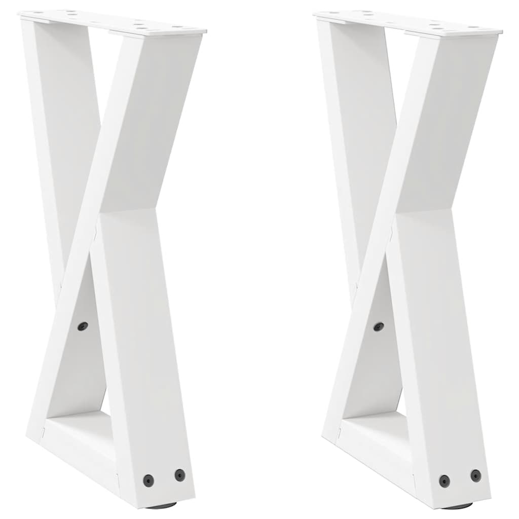 2 db fehér dohányzóasztal láb 28 x (42-43,3) cm acél dohányzóasztal láb