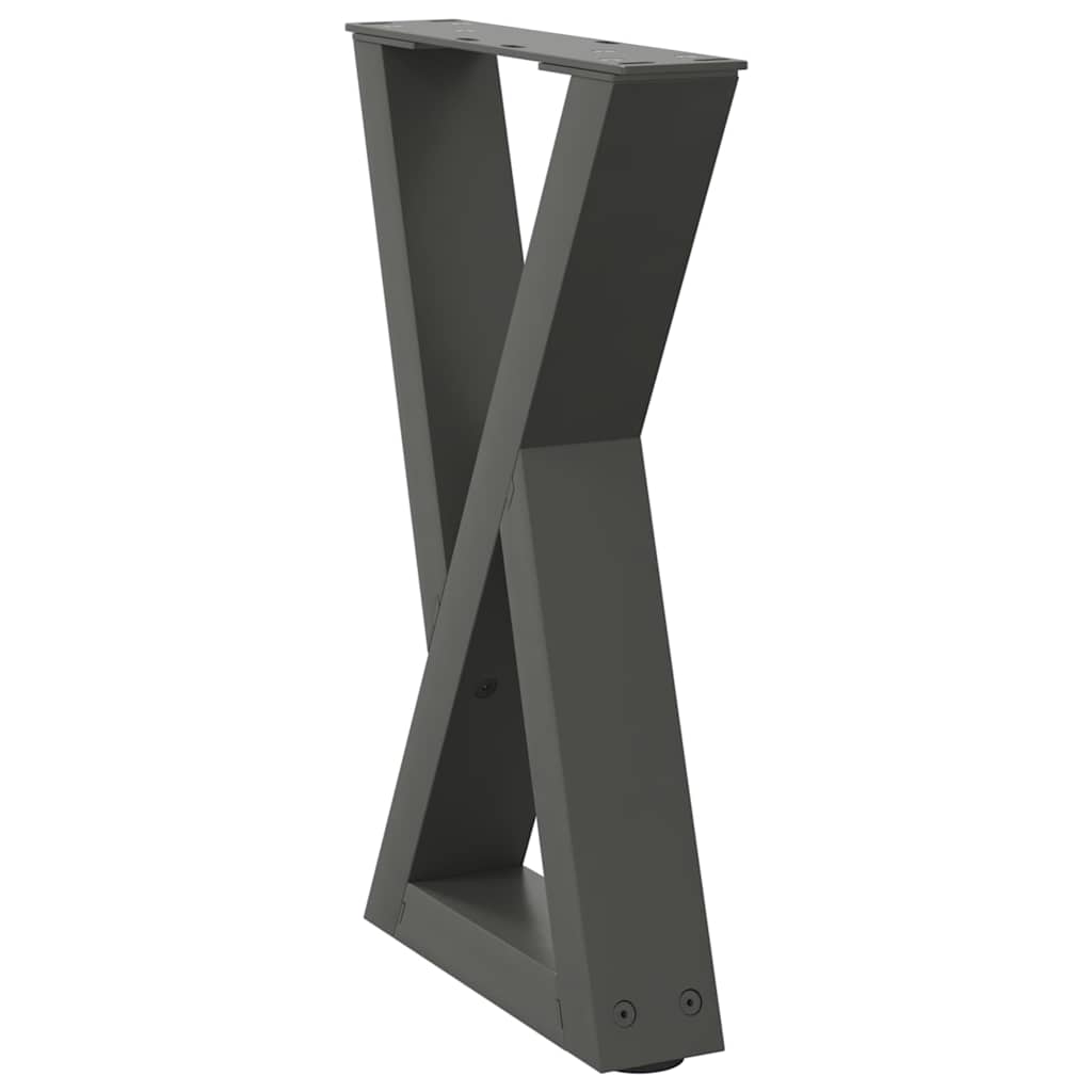 2 db antracitszürke acél dohányzóasztal láb 28 x (42-43,3) cm