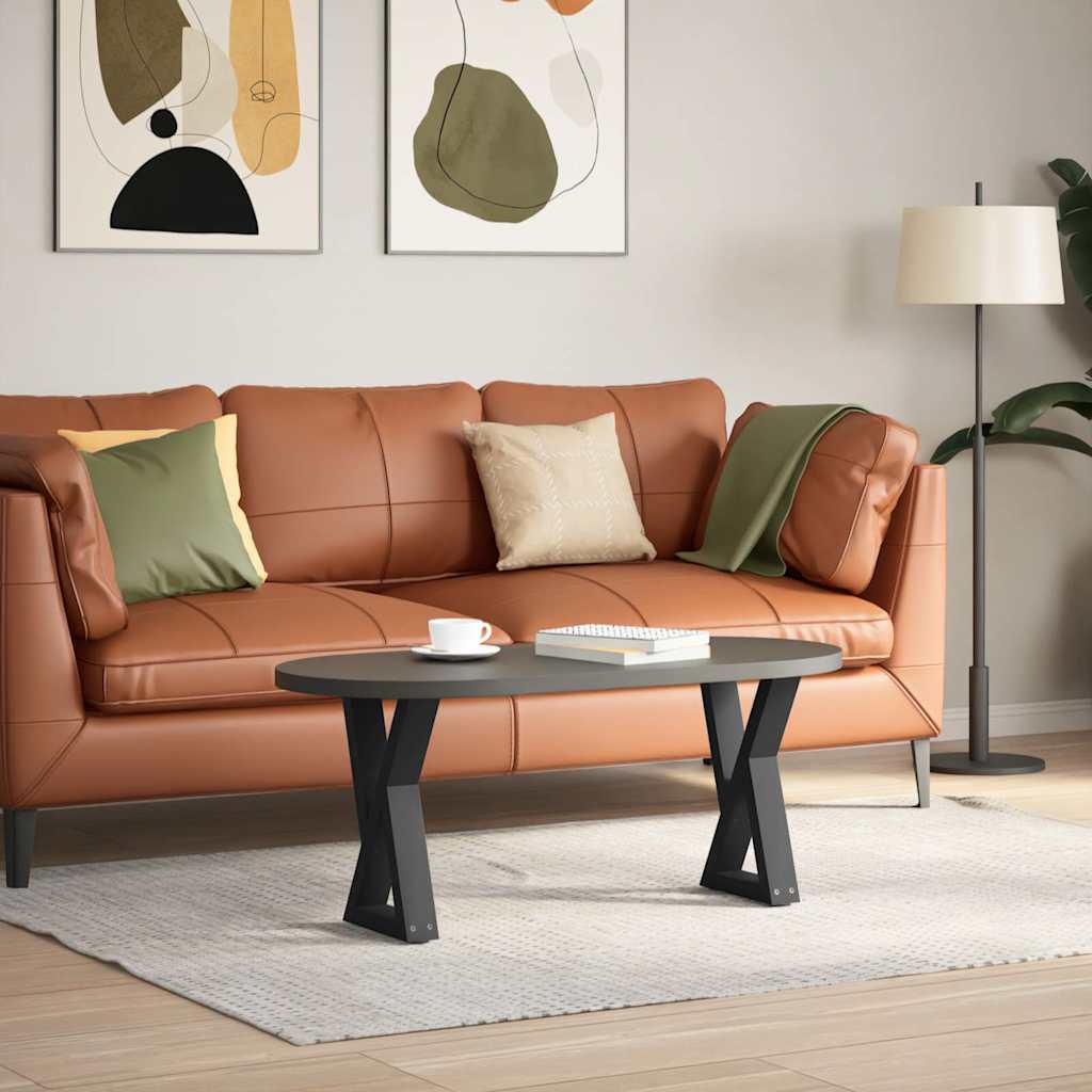 2 db fekete acél dohányzóasztal láb 38 x (42-43,3) cm