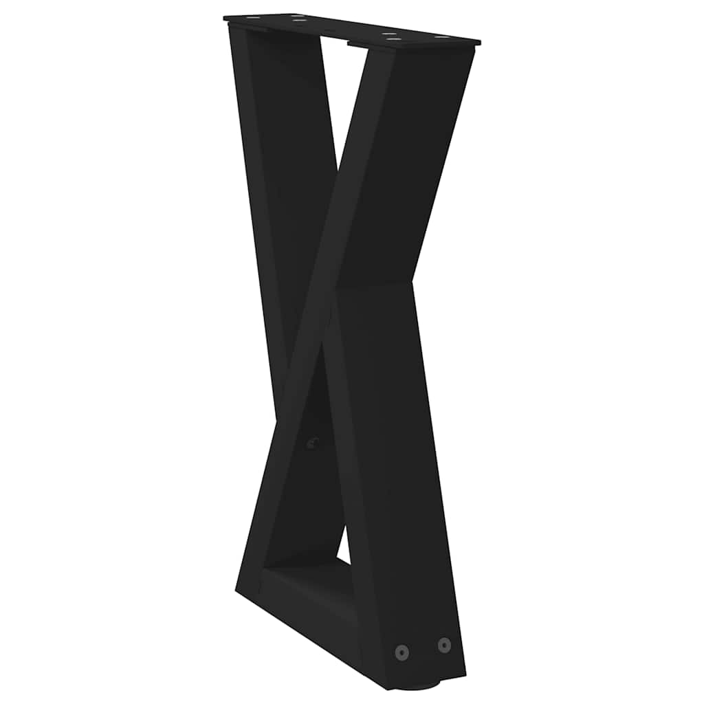 2 db fekete acél dohányzóasztal láb 38 x (42-43,3) cm