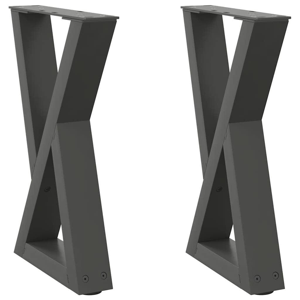 2 db antracitszürke acél dohányzóasztal láb 38x(42-43,3) cm