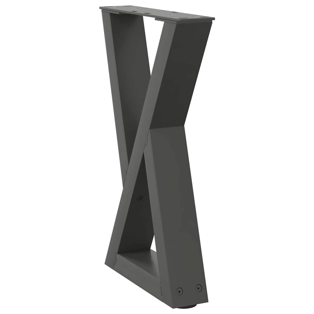 2 db antracitszürke acél dohányzóasztal láb 38x(42-43,3) cm