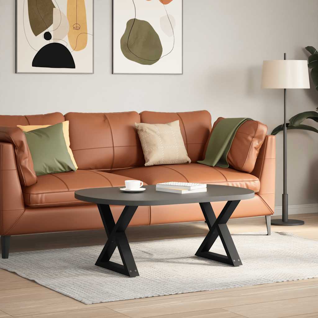 2 db fekete acél dohányzóasztal láb 50 x (42-43,3) cm