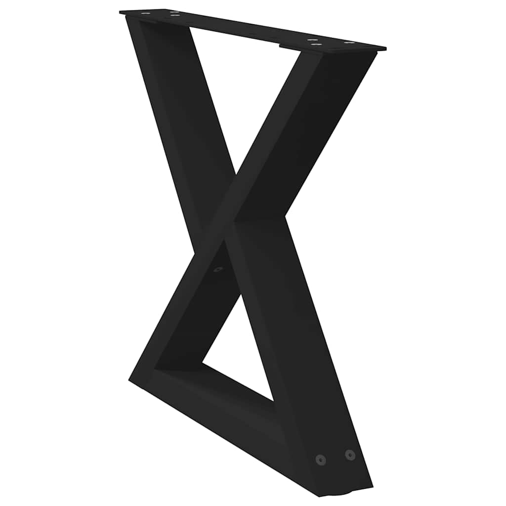 2 db fekete acél dohányzóasztal láb 50 x (42-43,3) cm