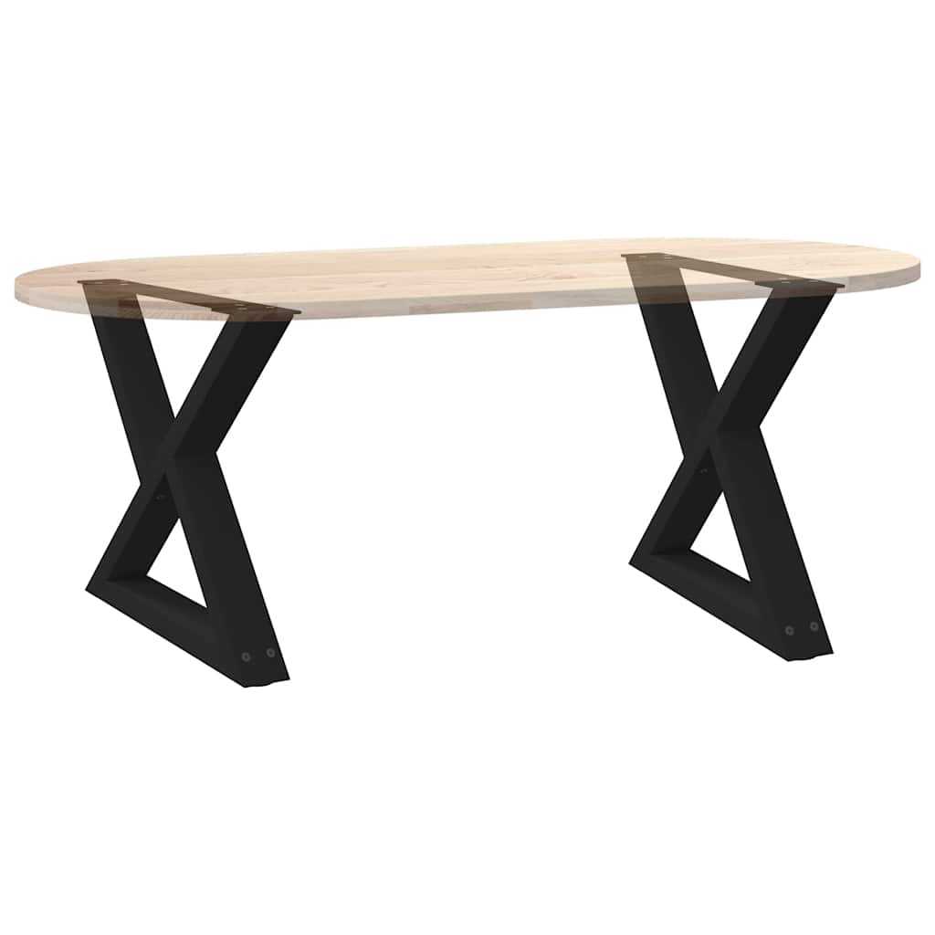 2 db fekete acél dohányzóasztal láb 50 x (42-43,3) cm