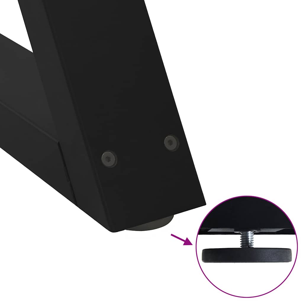 2 db fekete acél dohányzóasztal láb 50 x (42-43,3) cm