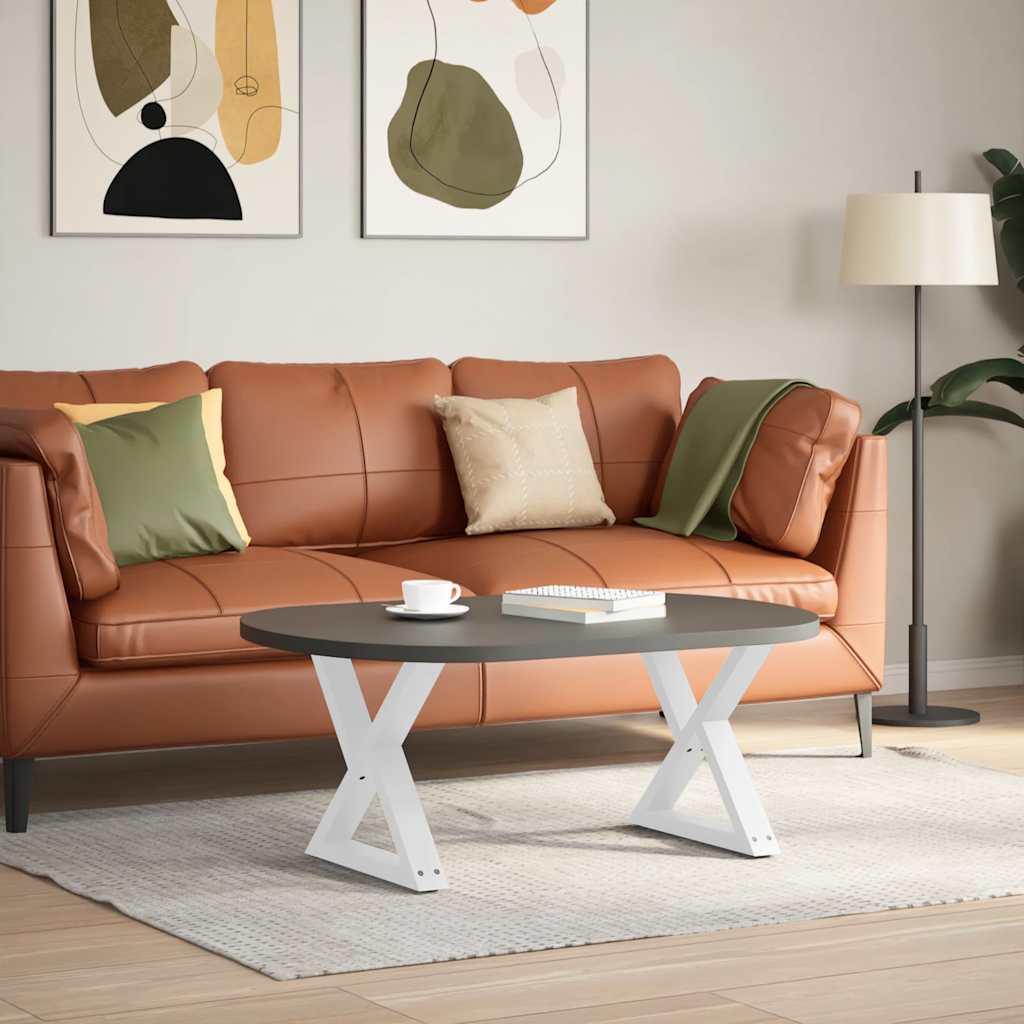 2 db fehér dohányzóasztal láb 50 x (42-43,3) cm acél dohányzóasztal láb