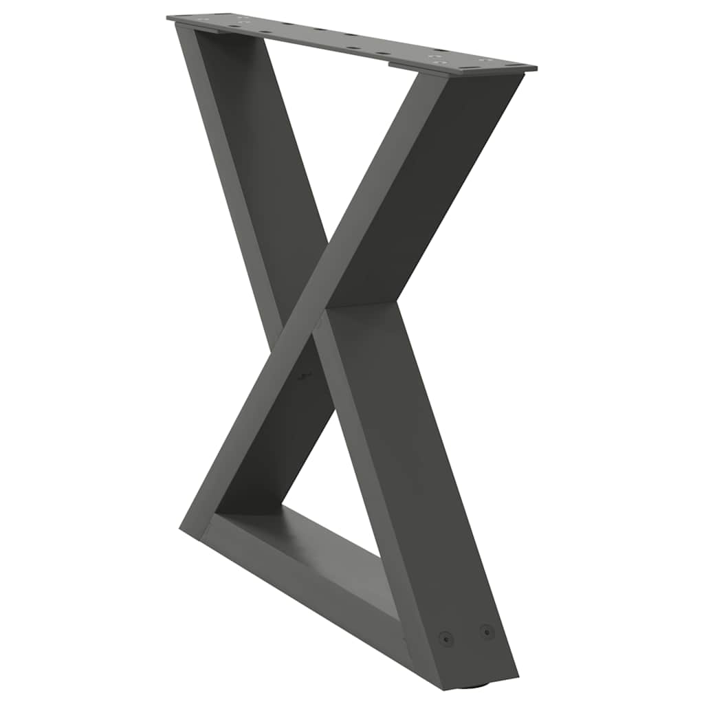 2 db antracitszürke acél dohányzóasztal láb 60 x (42-43,3) cm