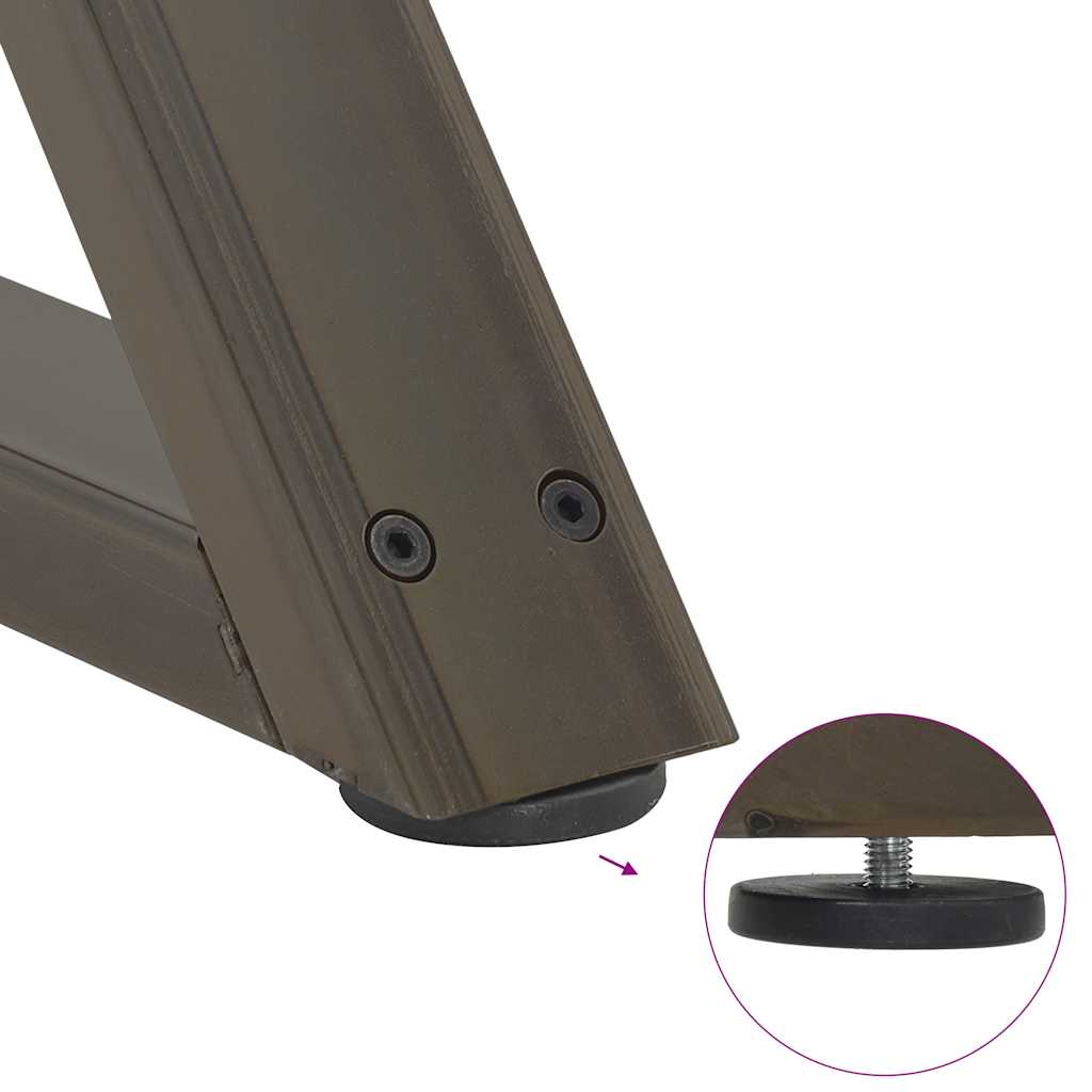 2 db natúr acél dohányzóasztal láb 60 x (42-43,3) cm acél