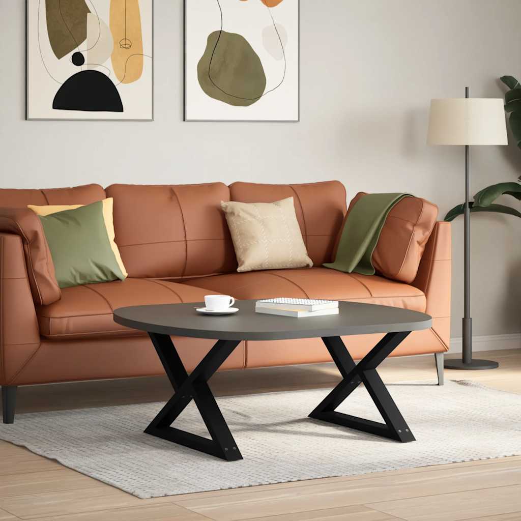 2 db fekete acél dohányzóasztal láb 70 x (42-43,3) cm