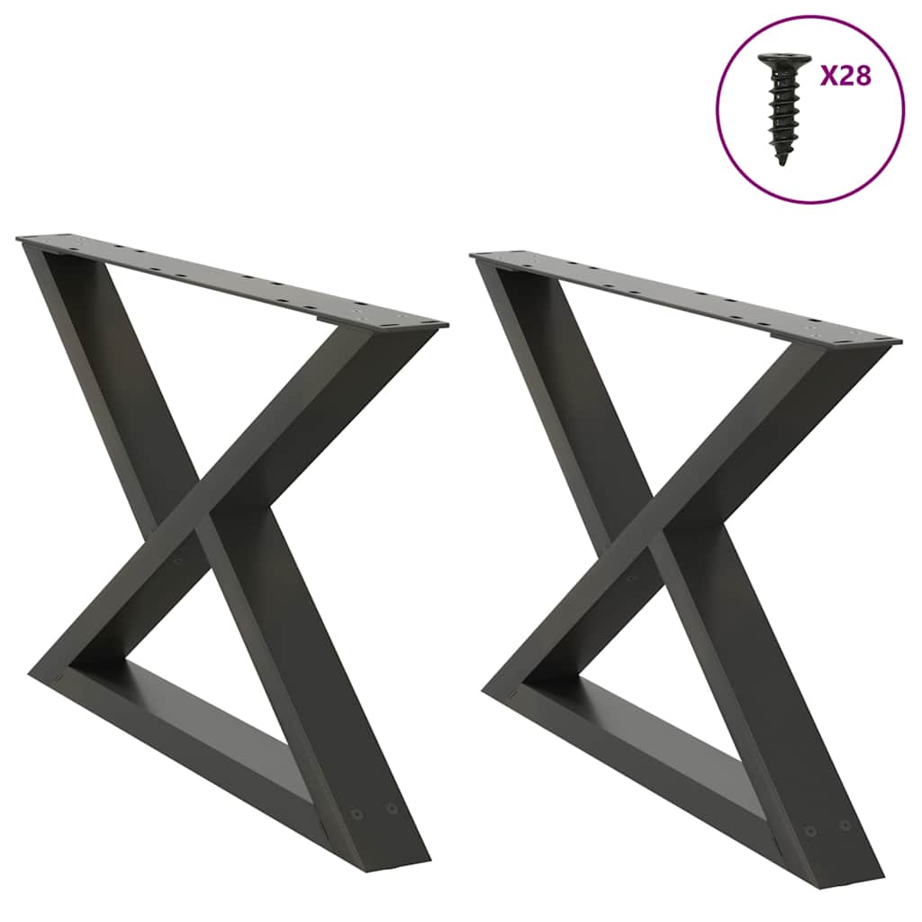 2 db antracitszürke acél dohányzóasztal láb 70 x (42-43,3) cm
