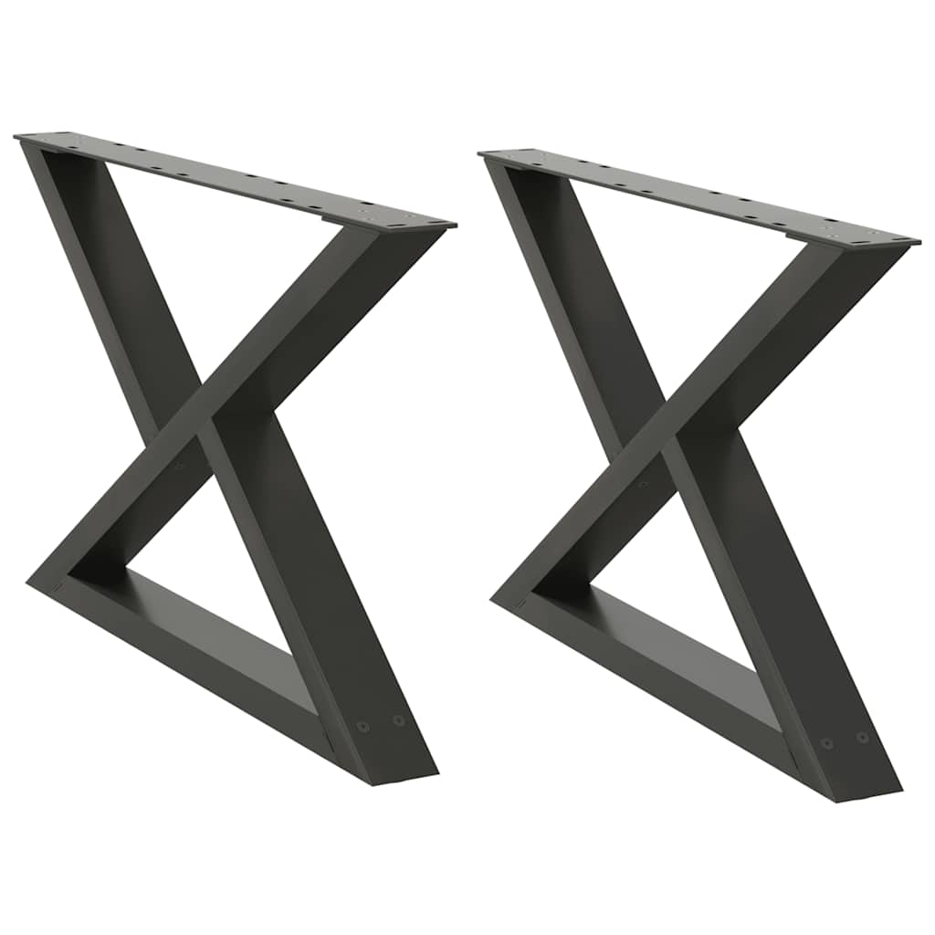 2 db antracitszürke acél dohányzóasztal láb 70 x (42-43,3) cm