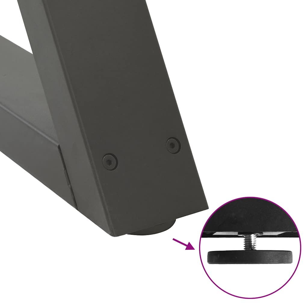2 db antracitszürke acél dohányzóasztal láb 70 x (42-43,3) cm