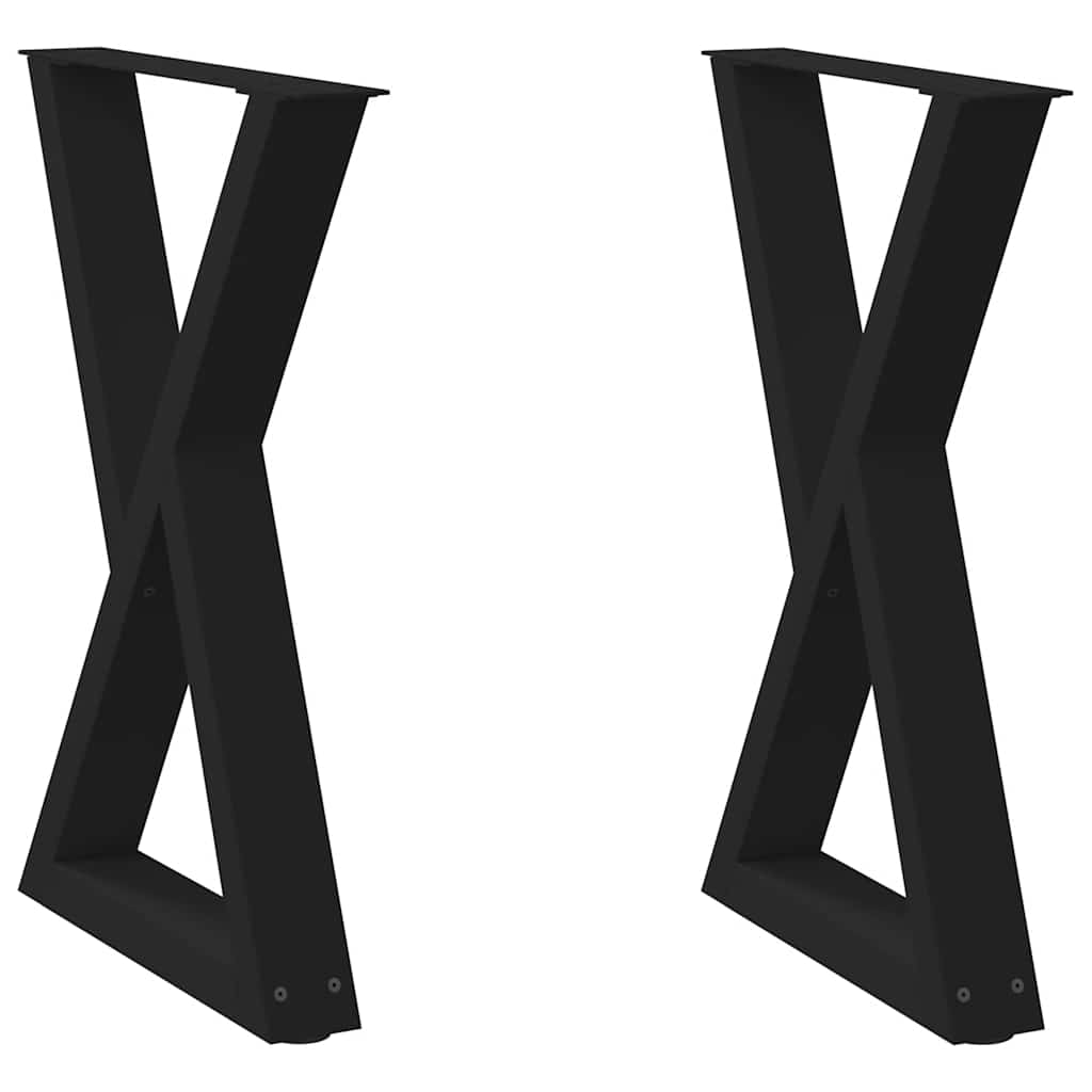 2 db fekete acél étkezőasztal láb 50 x (72-73,3) cm