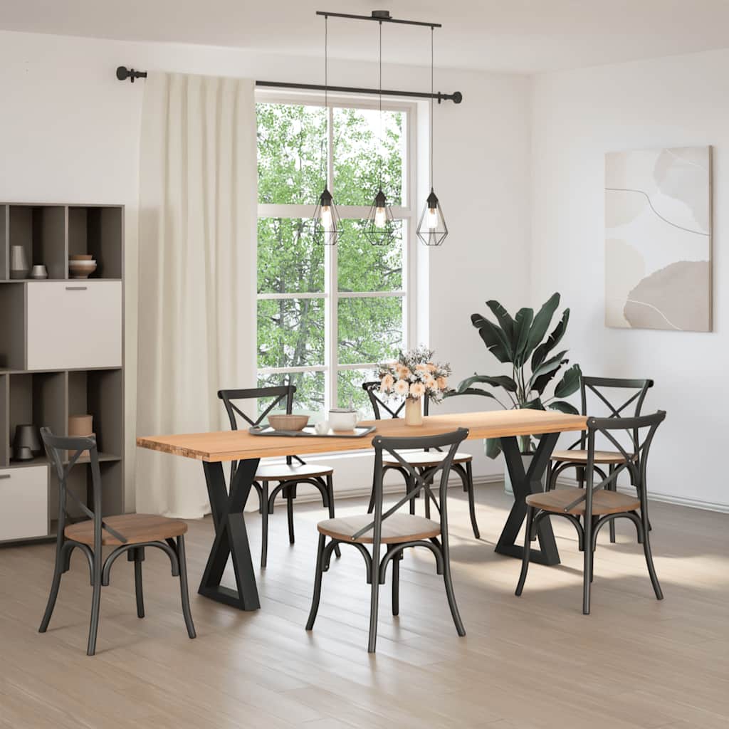 2 db fekete acél étkezőasztal láb 50 x (72-73,3) cm