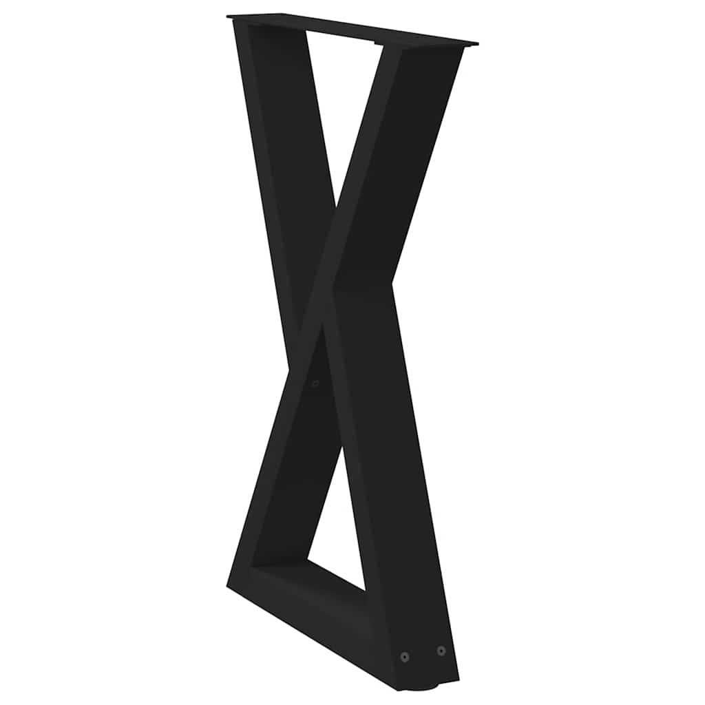 2 db fekete acél étkezőasztal láb 50 x (72-73,3) cm