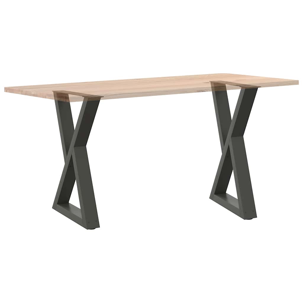 2 db antracitszürke acél étkezőasztalláb 50x(72-73,3) cm