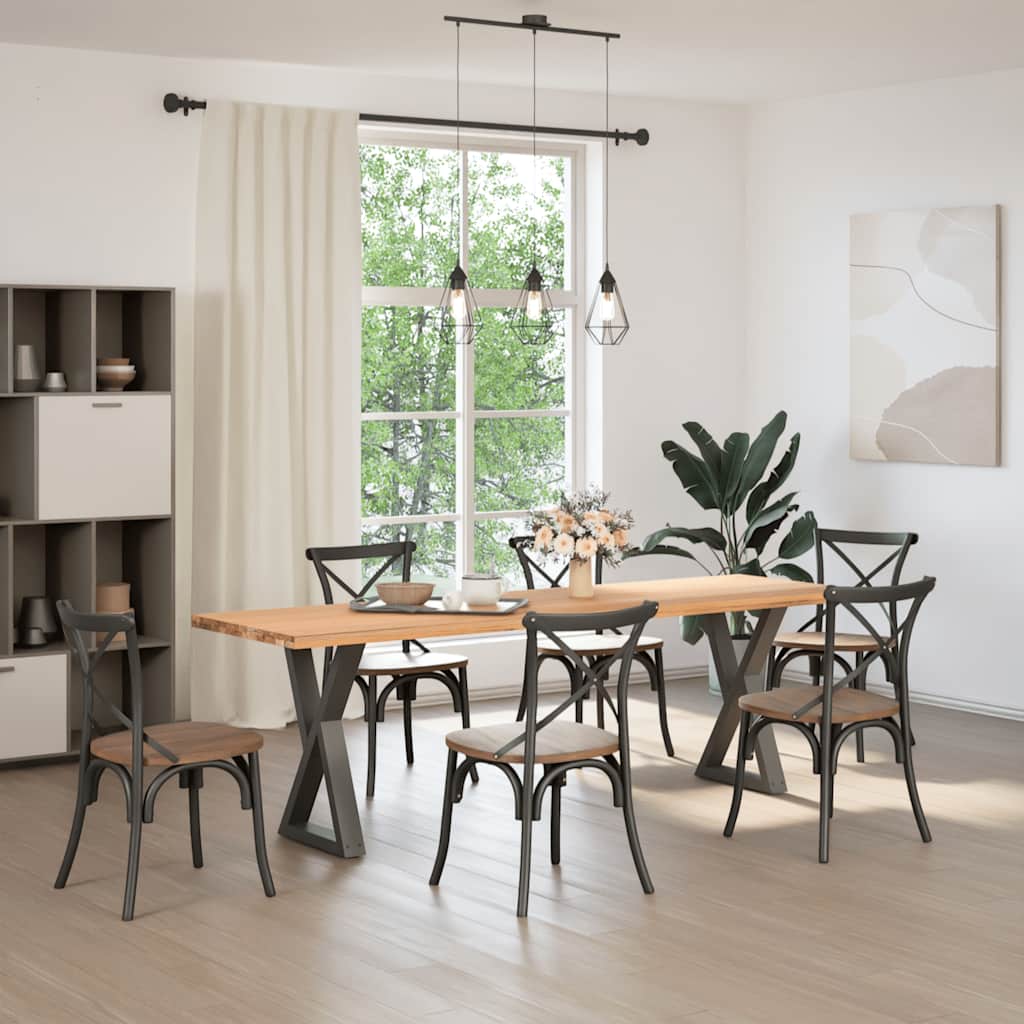 2 db antracitszürke acél étkezőasztalláb 60x(72-73,3) cm