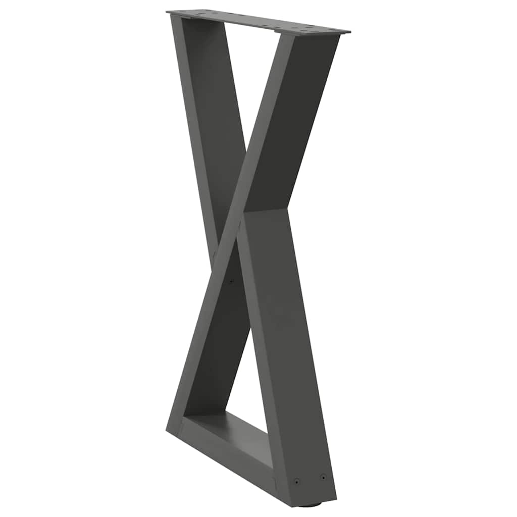 2 db antracitszürke acél étkezőasztalláb 60x(72-73,3) cm