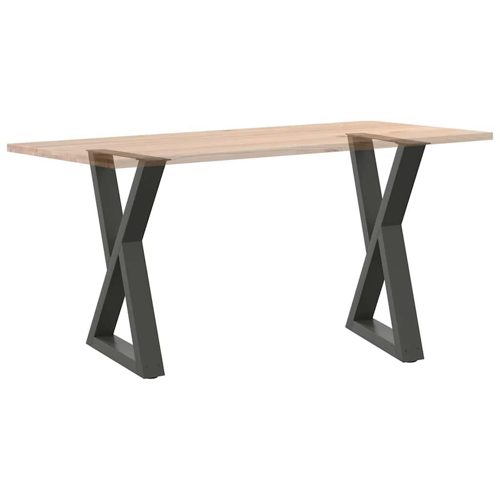 2 db antracitszürke acél étkezőasztalláb 60x(72-73,3) cm