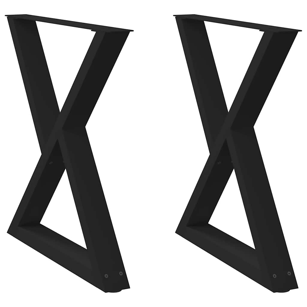 2 db fekete acél étkezőasztal láb 80 x (72-73,3) cm