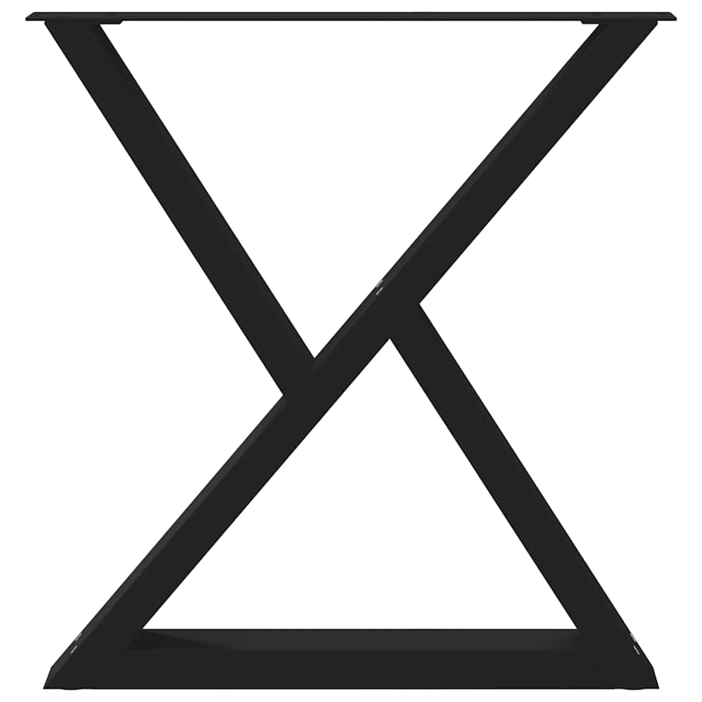 2 db fekete acél étkezőasztal láb 80 x (72-73,3) cm