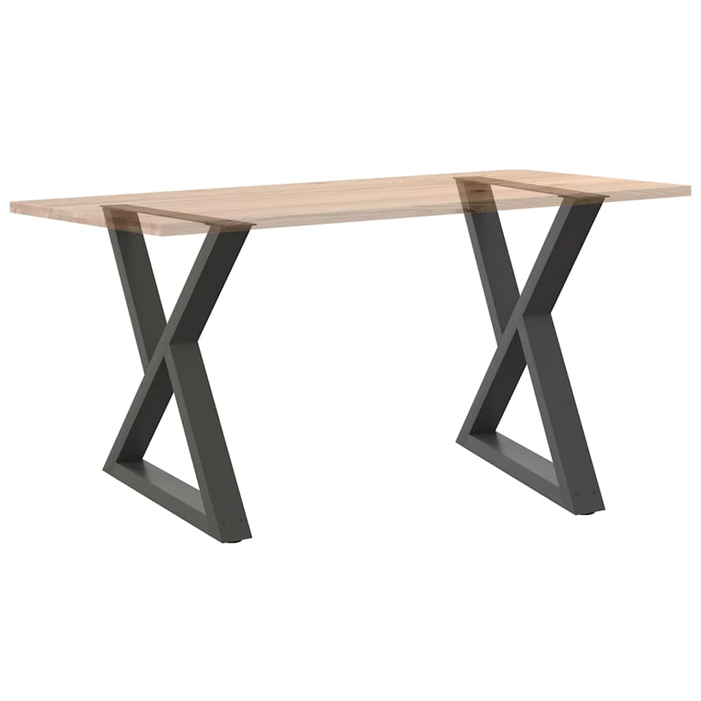 2 db antracitszürke acél étkezőasztalláb 80x(72-73,3) cm