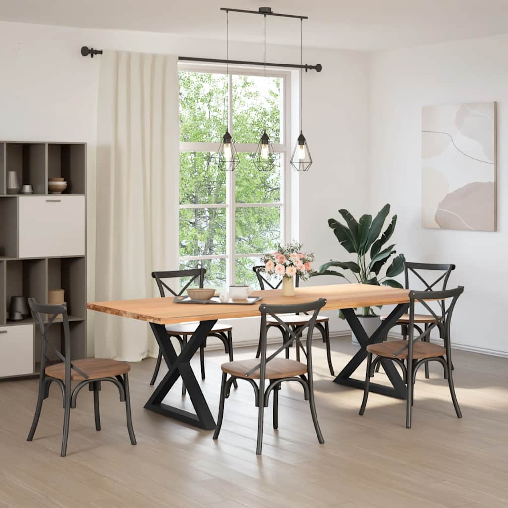 2 db fekete acél étkezőasztal láb 90 x (72-73,3) cm