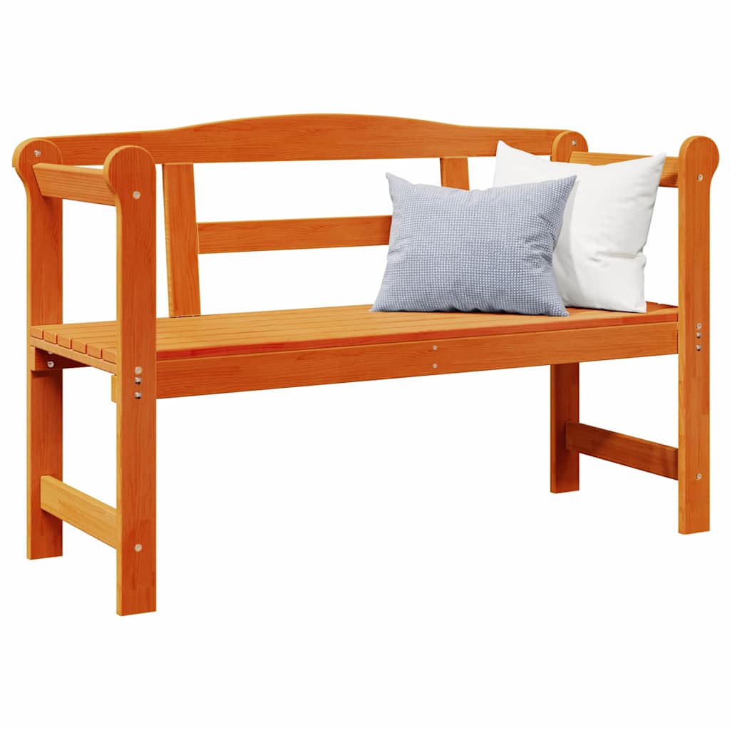 Kerti pad tárolóval Barna 119 x 44 x 76 cm Tömör fenyőfa