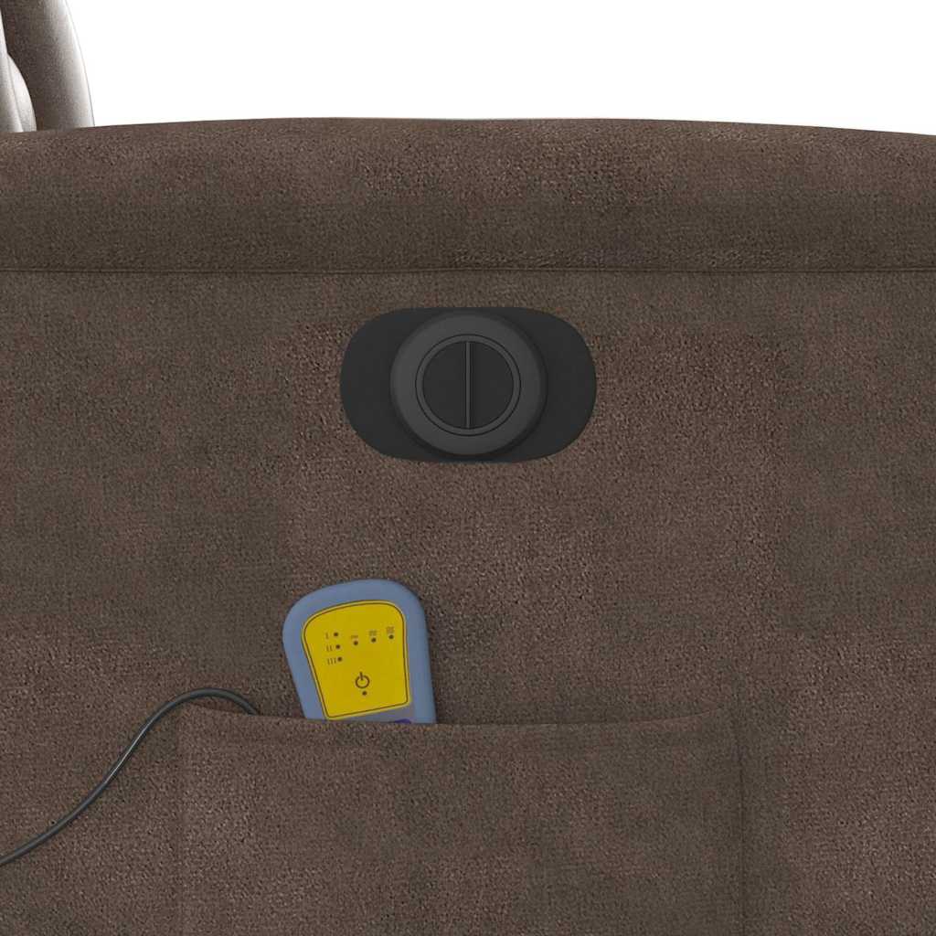 barna mikroszálas szövet elektromos dönthető masszázsfotel