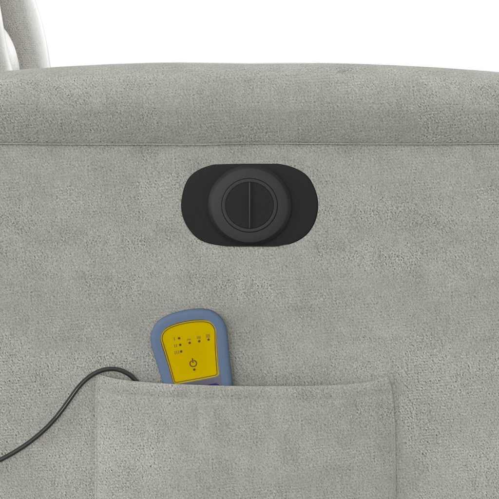 világosszürke mikroszálas szövet elektromos fekvő masszázsfotel