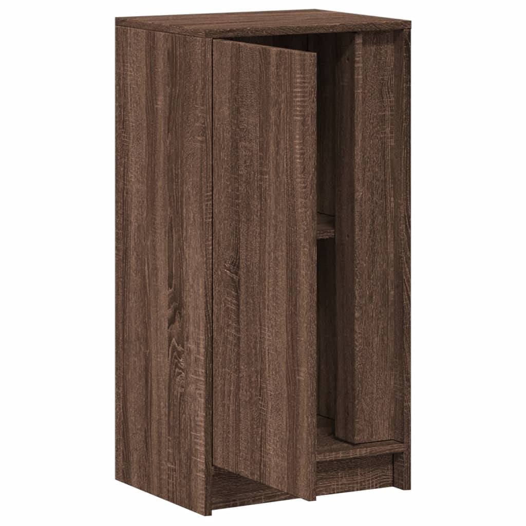barna tölgy szerelt fa LED-es tálalószekrény 42,5 x 34 x 85 cm