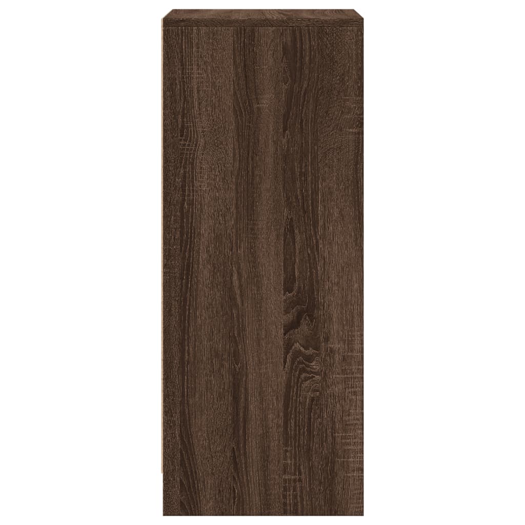 barna tölgy szerelt fa LED-es tálalószekrény 42,5 x 34 x 85 cm
