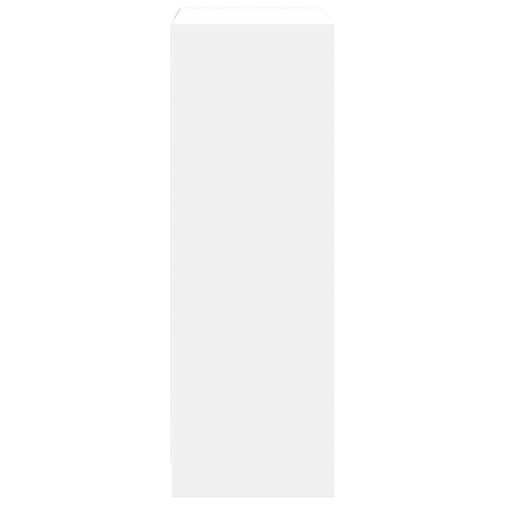 fehér szerelt fa tálalószekrény LED-del 72 x 34 x 100 cm