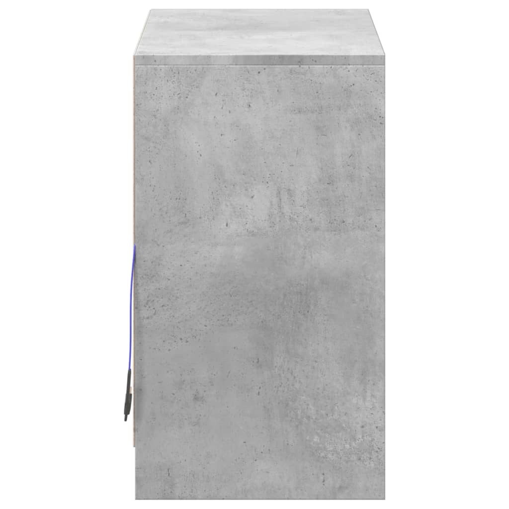 betonszürke szerelt fa tálalószekrény LED-del 72 x 34 x 61 cm