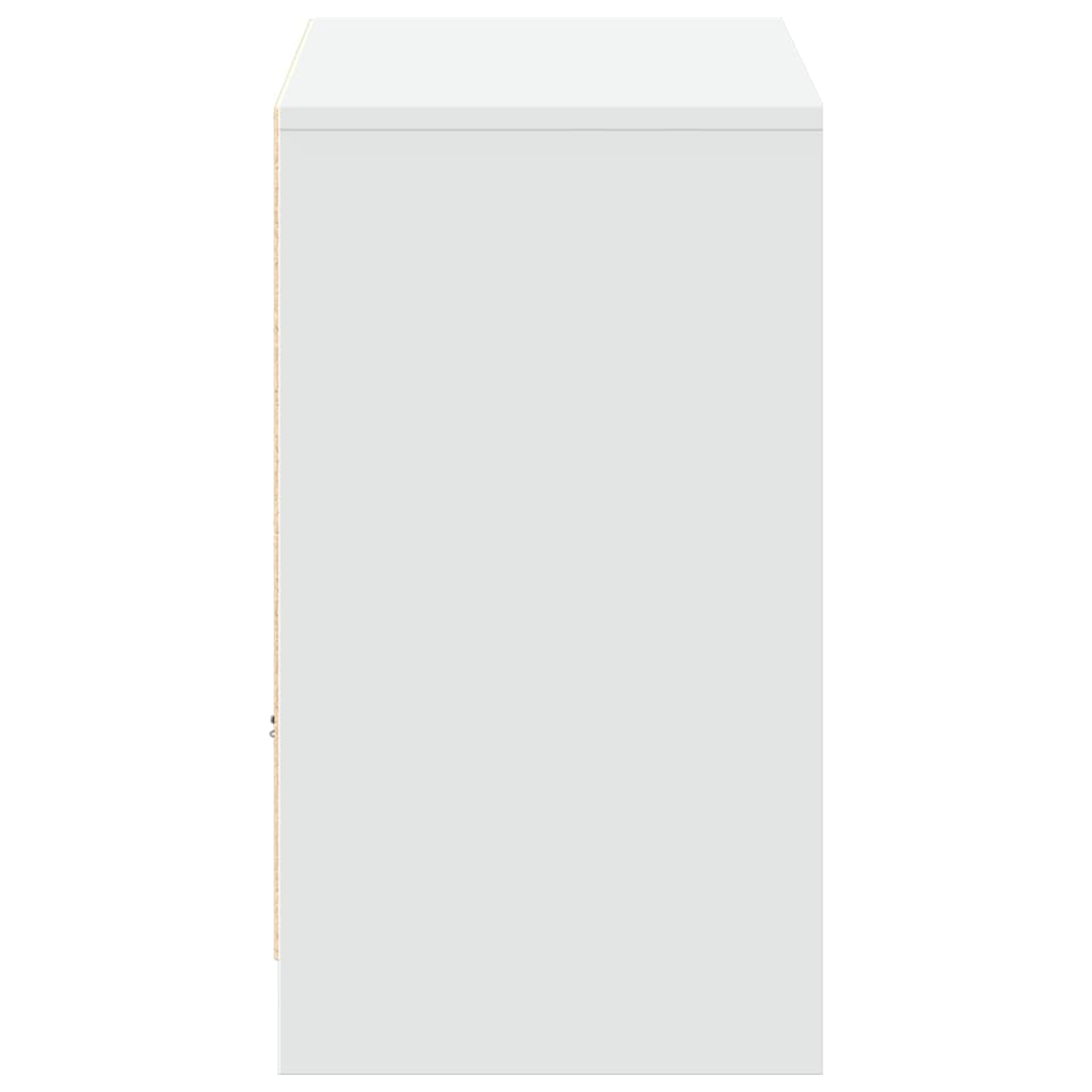 fehér szerelt fa TV-szekrény LED-ekkel 91 x 34 x 61 cm