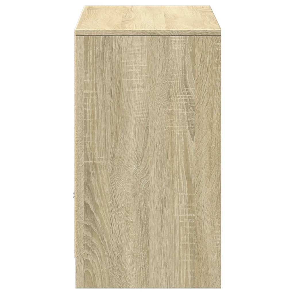 sonoma tölgy színű szerelt fa LED-es TV-szekrény 91x34x61 cm