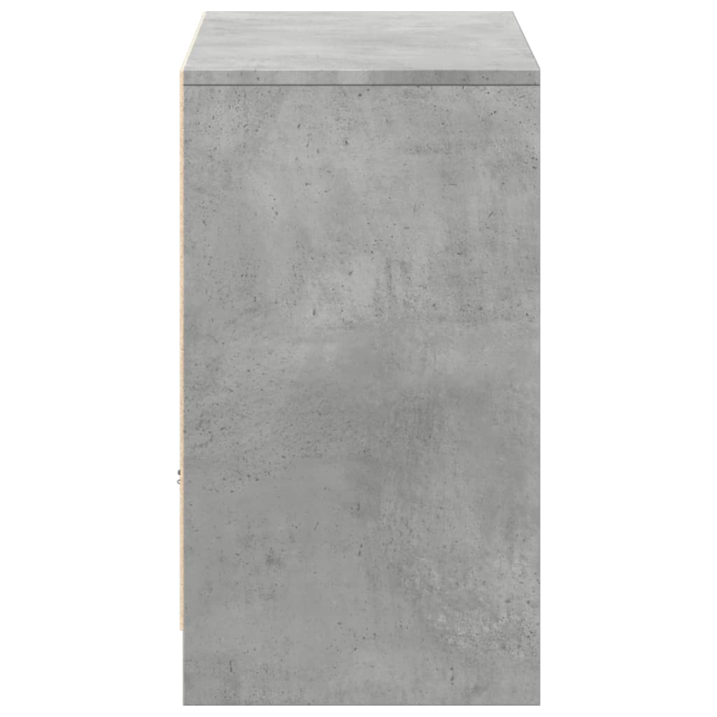 betonszürke szerelt fa TV-szekrény LED-ekkel 91 x 34 x 61 cm