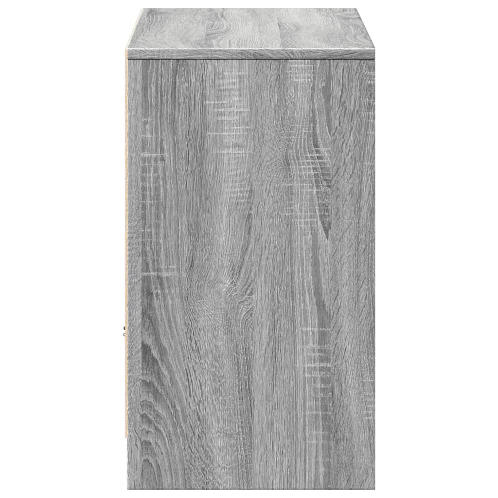 szürke sonoma színű szerelt fa LED-es TV-szekrény 91x34x61 cm
