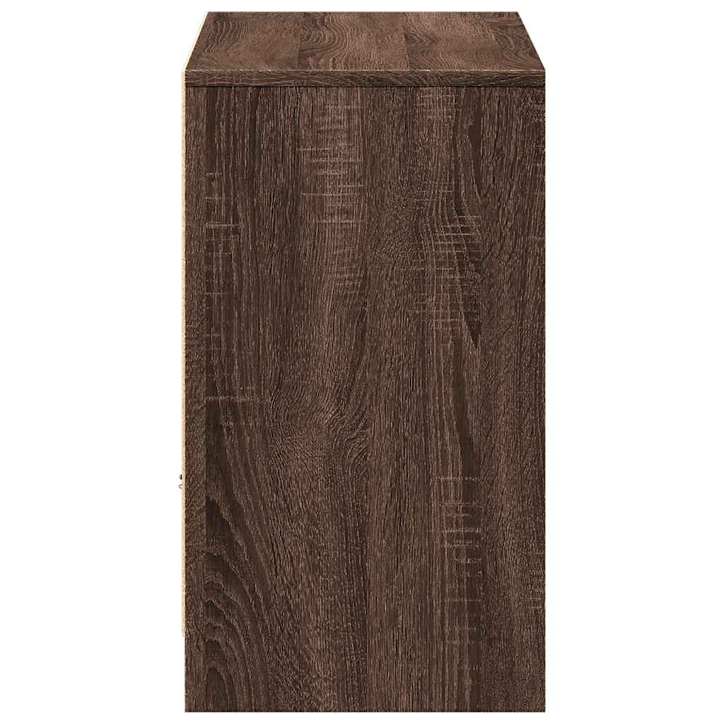 barna tölgy színű szerelt fa LED-es TV-szekrény 91x34x61 cm